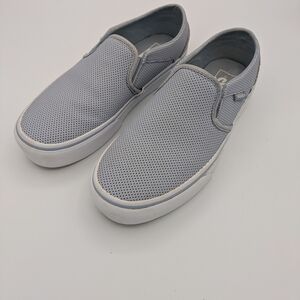 Vans Women's Perforated Gray Slip-On Sneakers